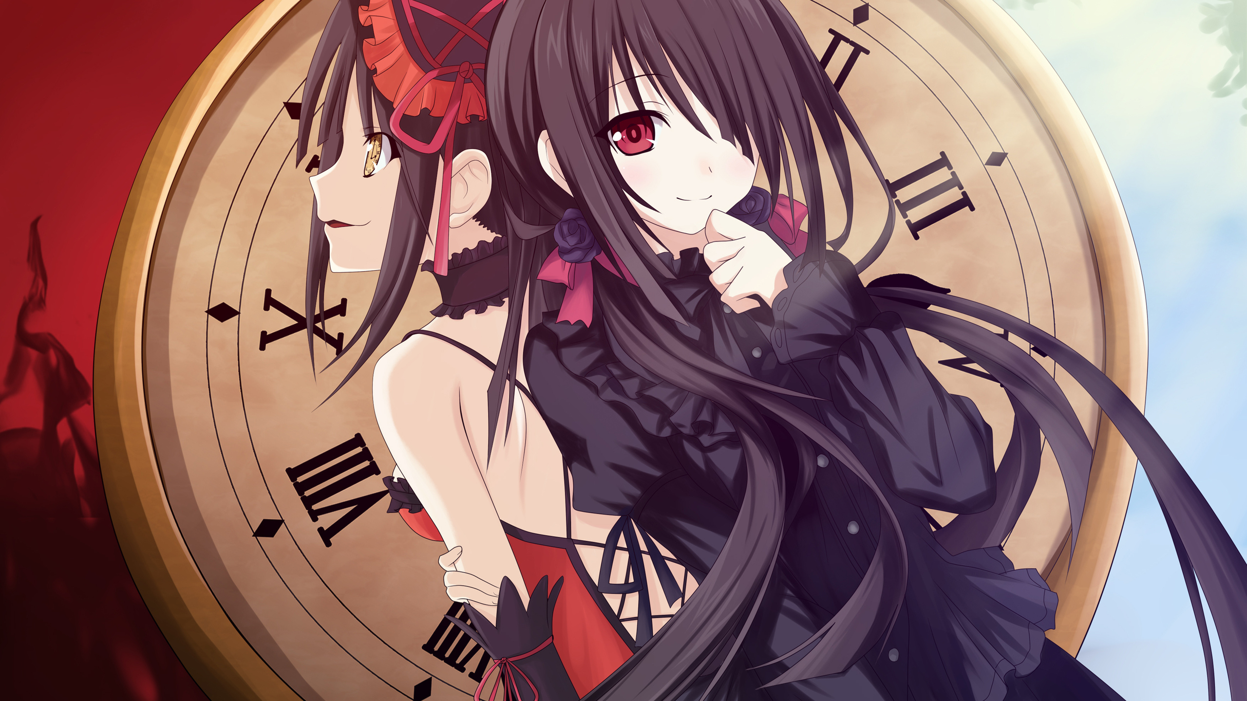 бант, девушка, date a live, tokisaki kurumi