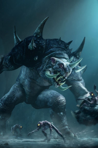 shadow of mordor, graug, monster, 3d