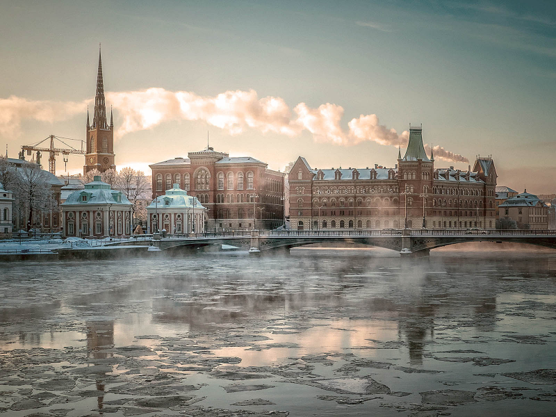 Швеция, город, Стокгольм, река.