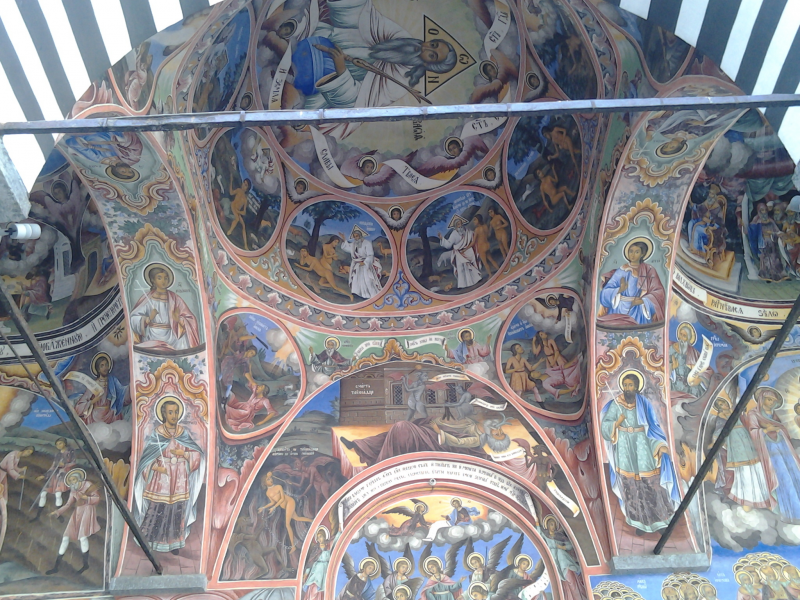 Рильский монастырь, монастырь святого Иоанна Рыльского, Рила, Болгария, монастырь, фрески, религия