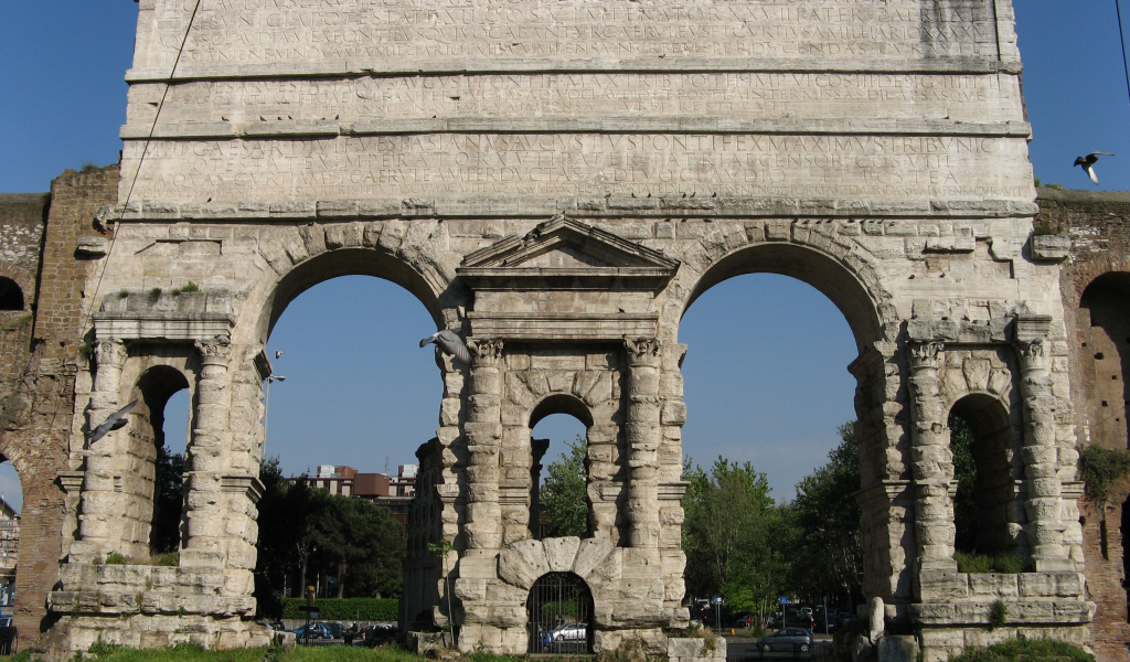 Большие ворота, Рим, Италия, Лацио, город, площадь, архитектура, Porta Maggiore, Italia, Roma, Lazio