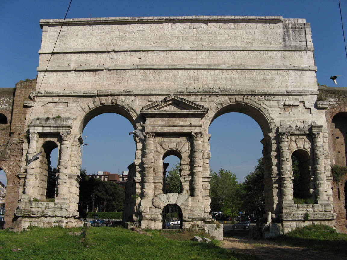 Большие ворота, Рим, Италия, Лацио, город, площадь, архитектура, Porta Maggiore, Italia, Roma, Lazio