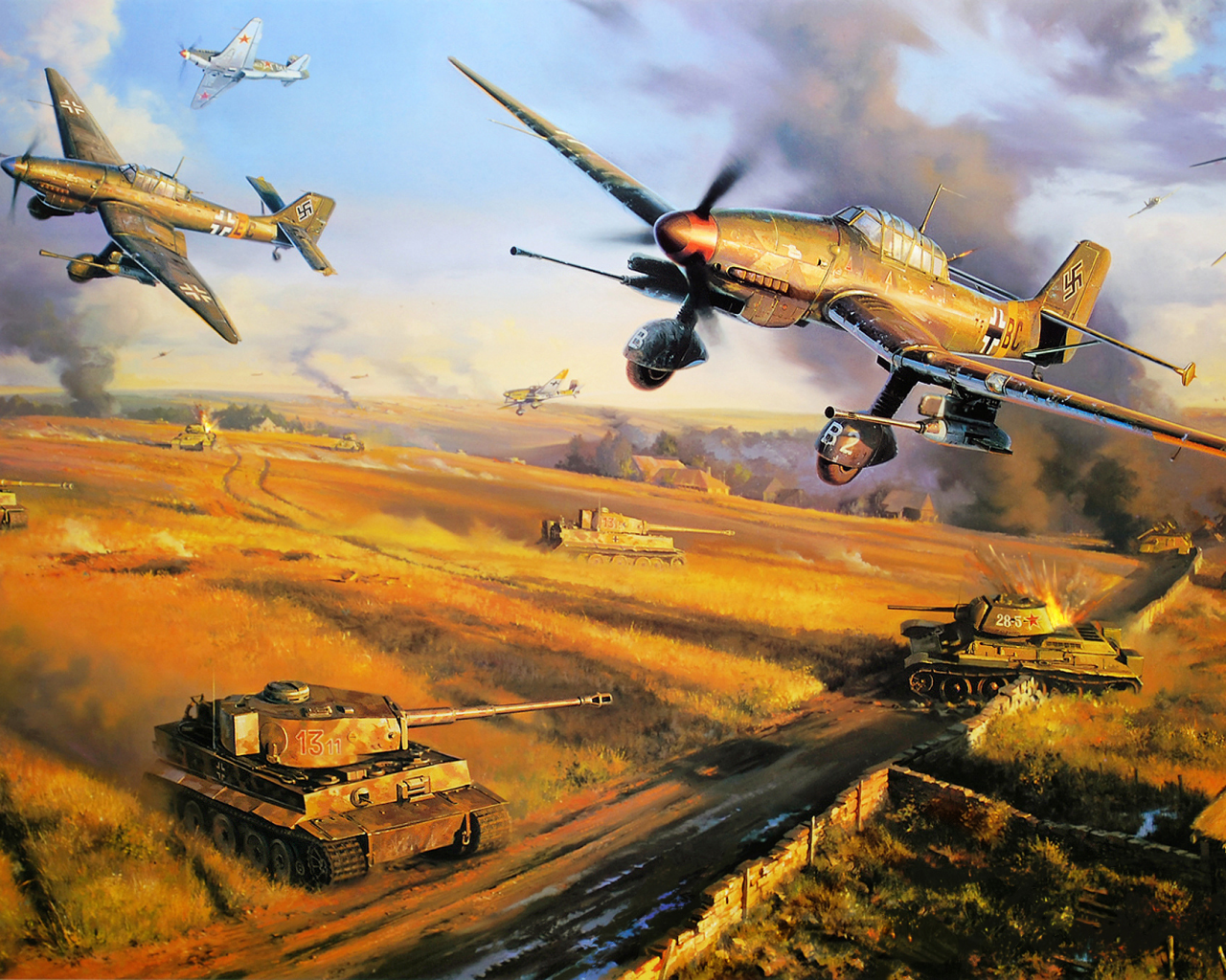 ww2, art, war, dogfight, german aircraft, drawing, aviation art, junker ju 87, army, painting