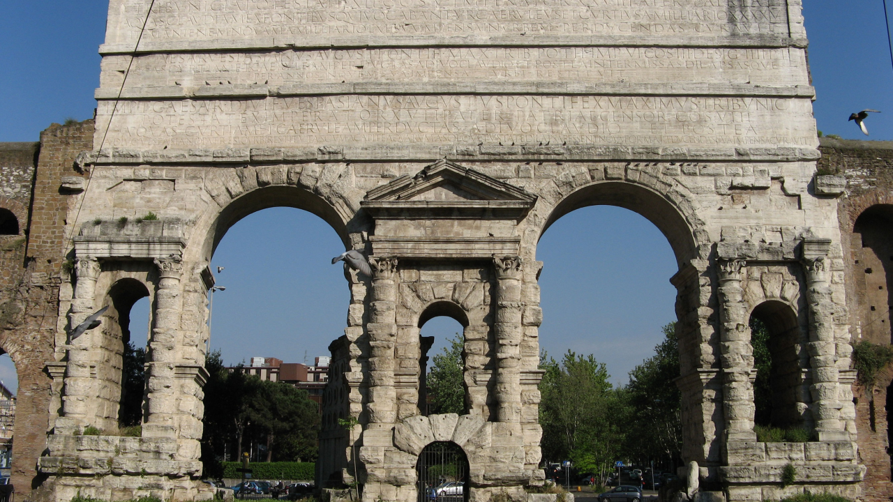 Большие ворота, Рим, Италия, Лацио, город, площадь, архитектура, Porta Maggiore, Italia, Roma, Lazio