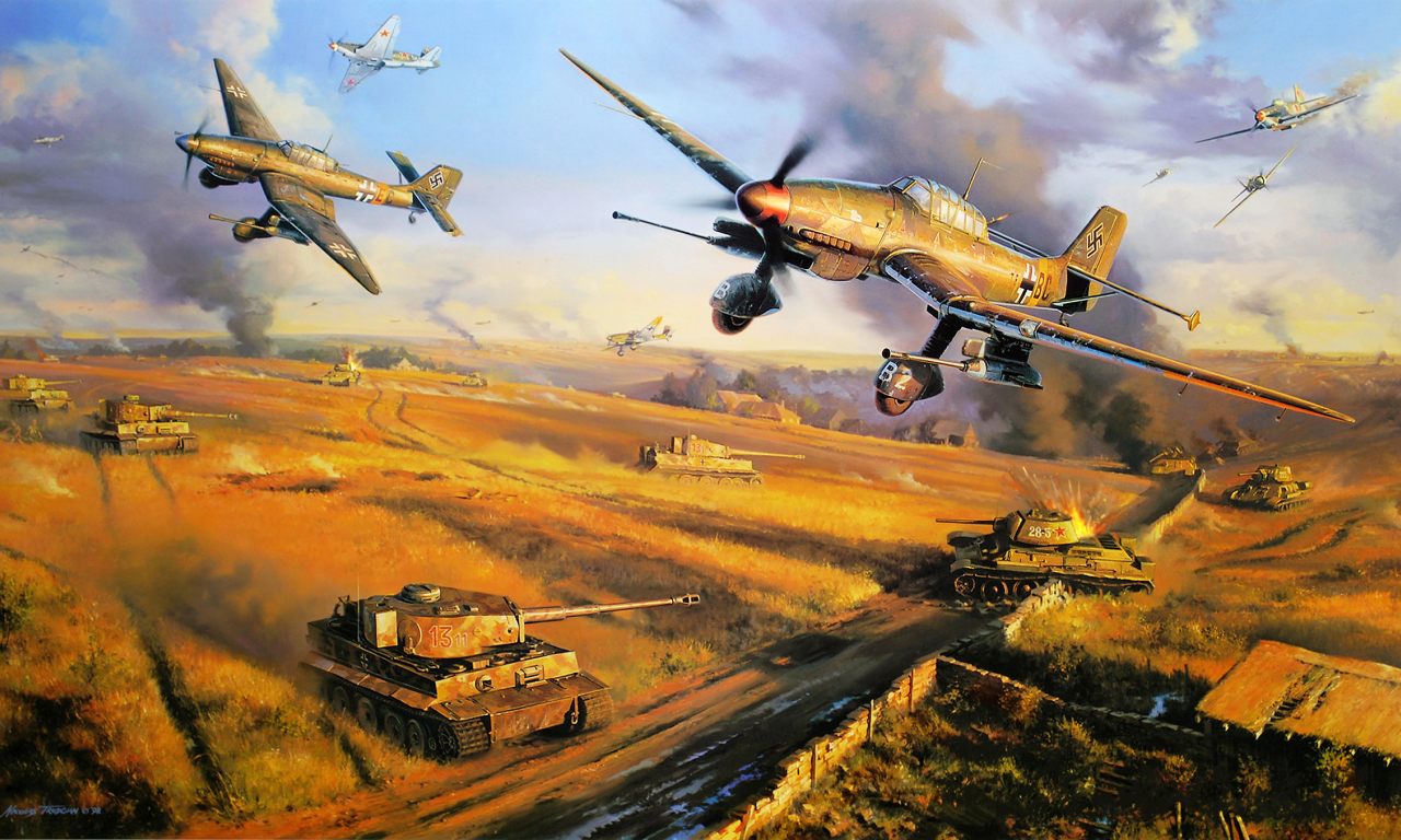 ww2, art, war, dogfight, german aircraft, drawing, aviation art, junker ju 87, army, painting