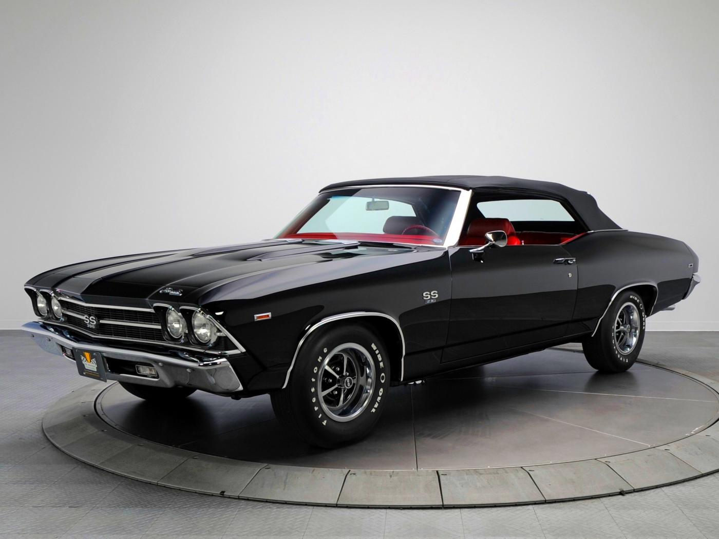 ss, chevrolet, 1969, convertible, muscle car, chevelle, car, black, wallpapers, desktop, l35