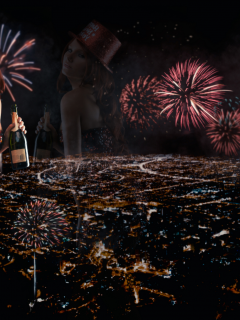 фейерверк, новый год, панорама, tancy marie, ночной город