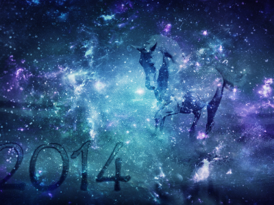 лошадь, космос, новый год, space, horse, new year
