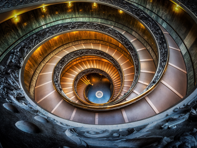 Италия, Ватиканский музей, лестница, спираль