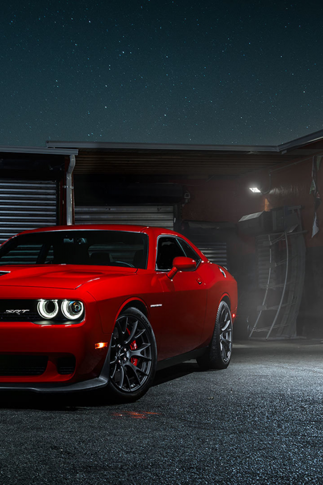 challenger, car, muscle, srt, hellcat, dodge, front, red