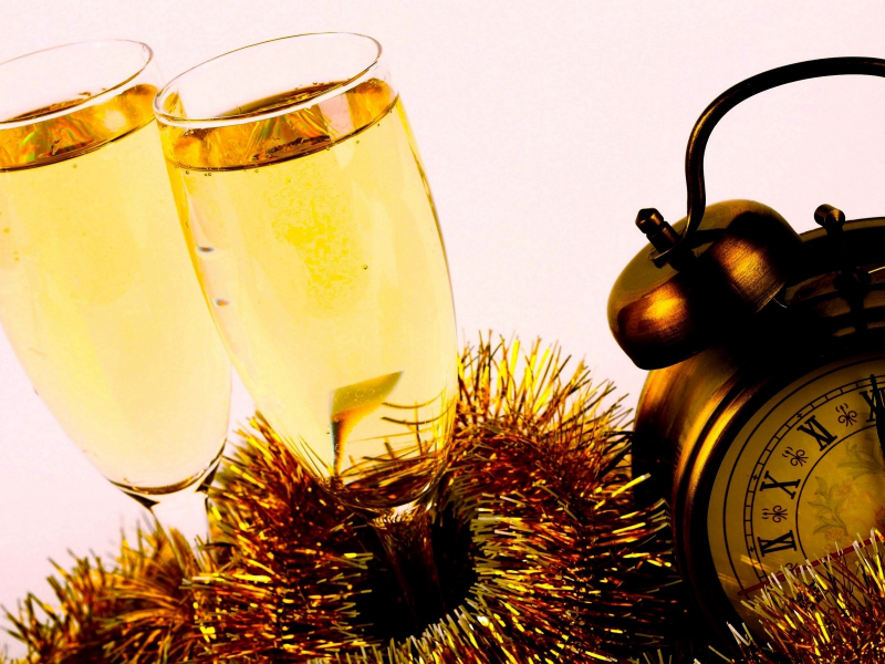 шампанское, 2014, новый год, праздник, бокалы, золото