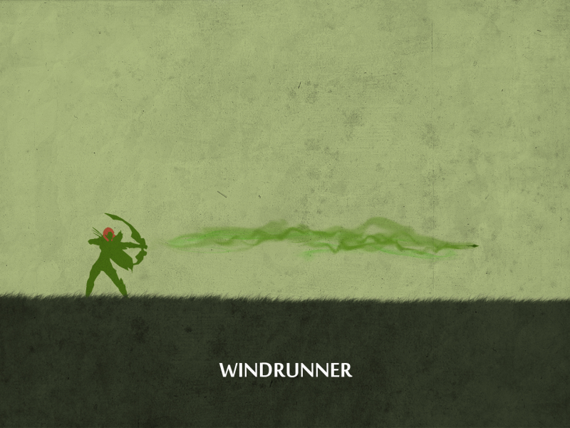 green, archer, windrunner, sheron1030, dota 2, minimalism, valve