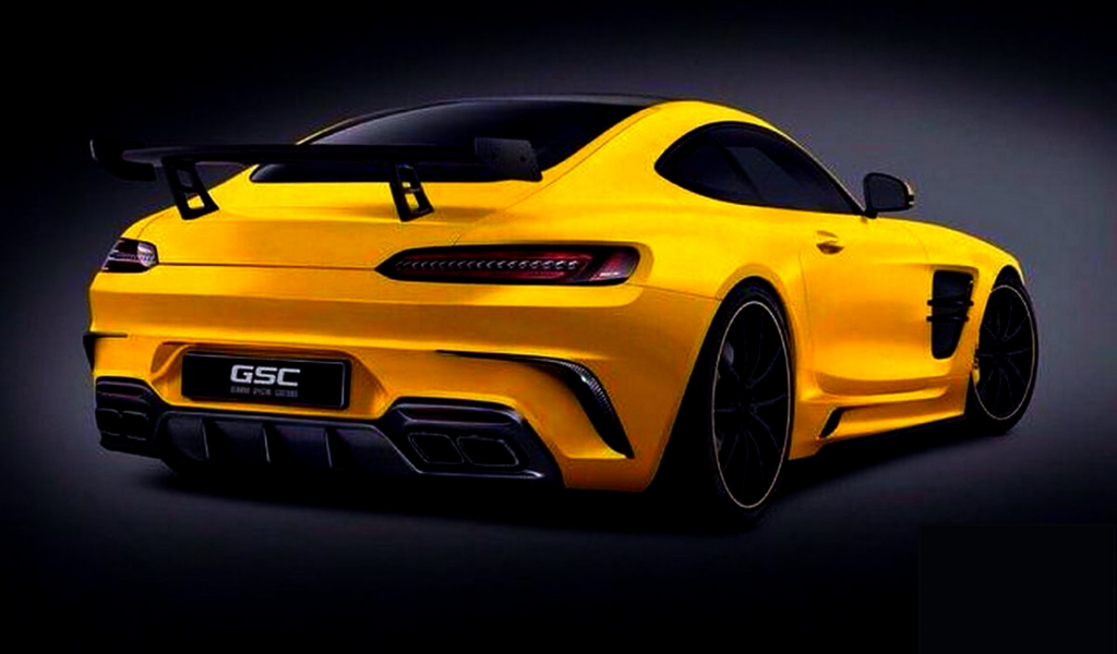 спорткар, желтый, Mercedes amg gt