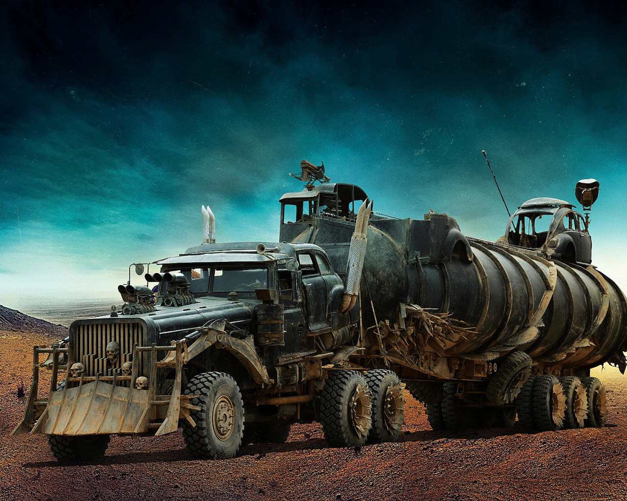 Кино, фильм, небо, пустыня, машина, грузовик, Mad Max Fury Road
