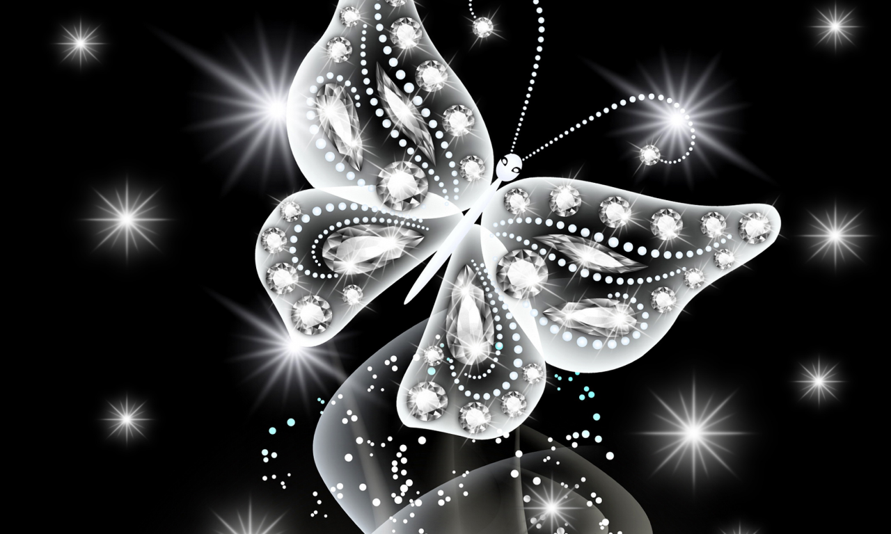 sparkle, white, бабочка, abstract, butterfly, diamonds, неоновая, glow, neon, jem