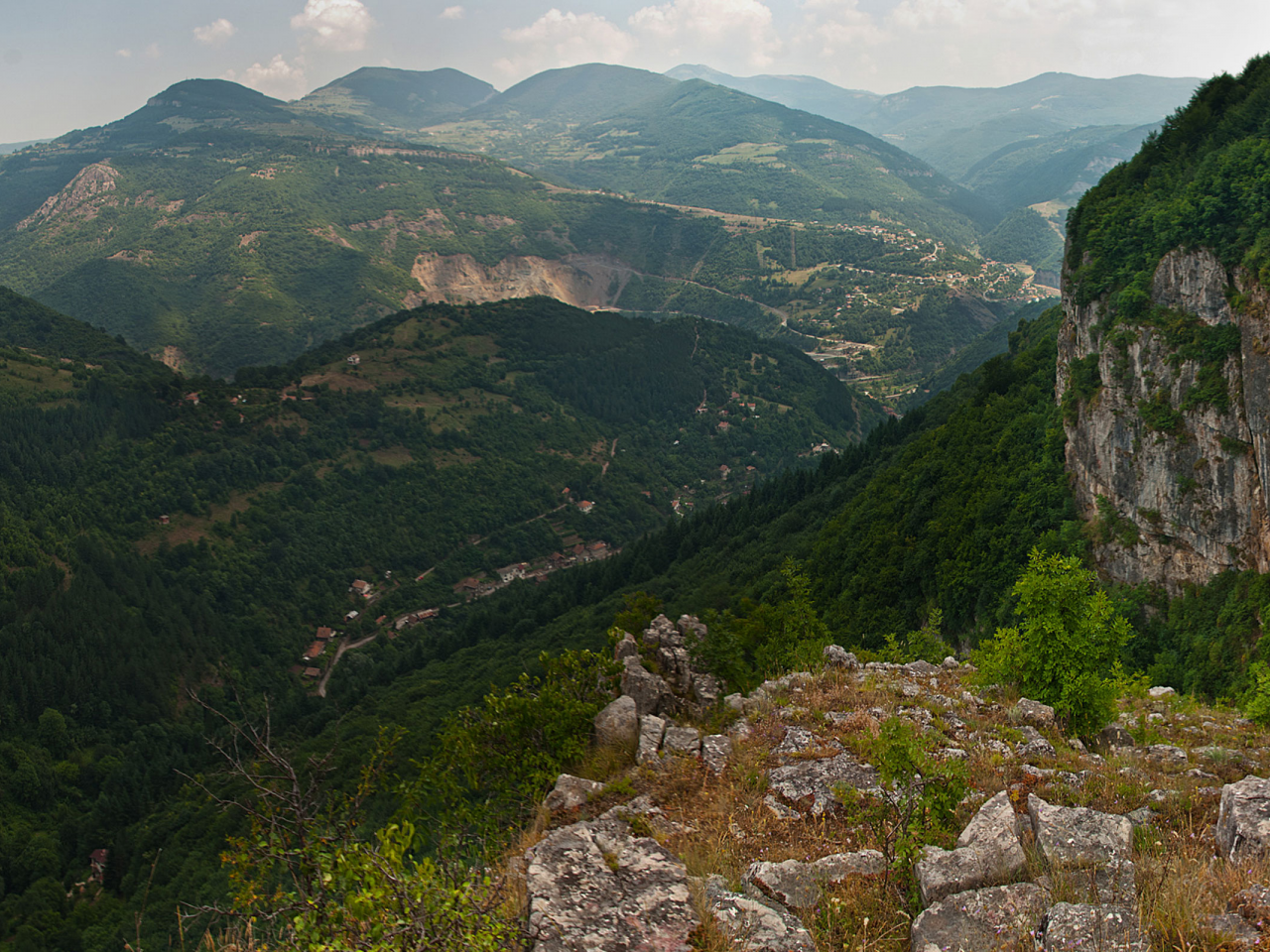 Стара планина, Балканские горы, Болгария, горы, деревья, лес, небо, облака, природа, пейзаж