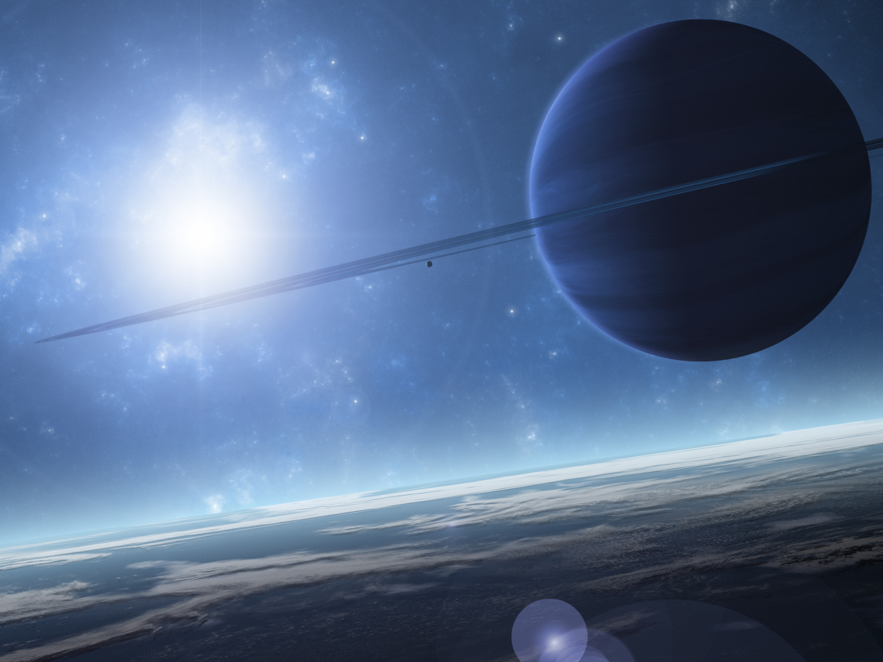 planet, light, atmosphere, space, blue, sci fi