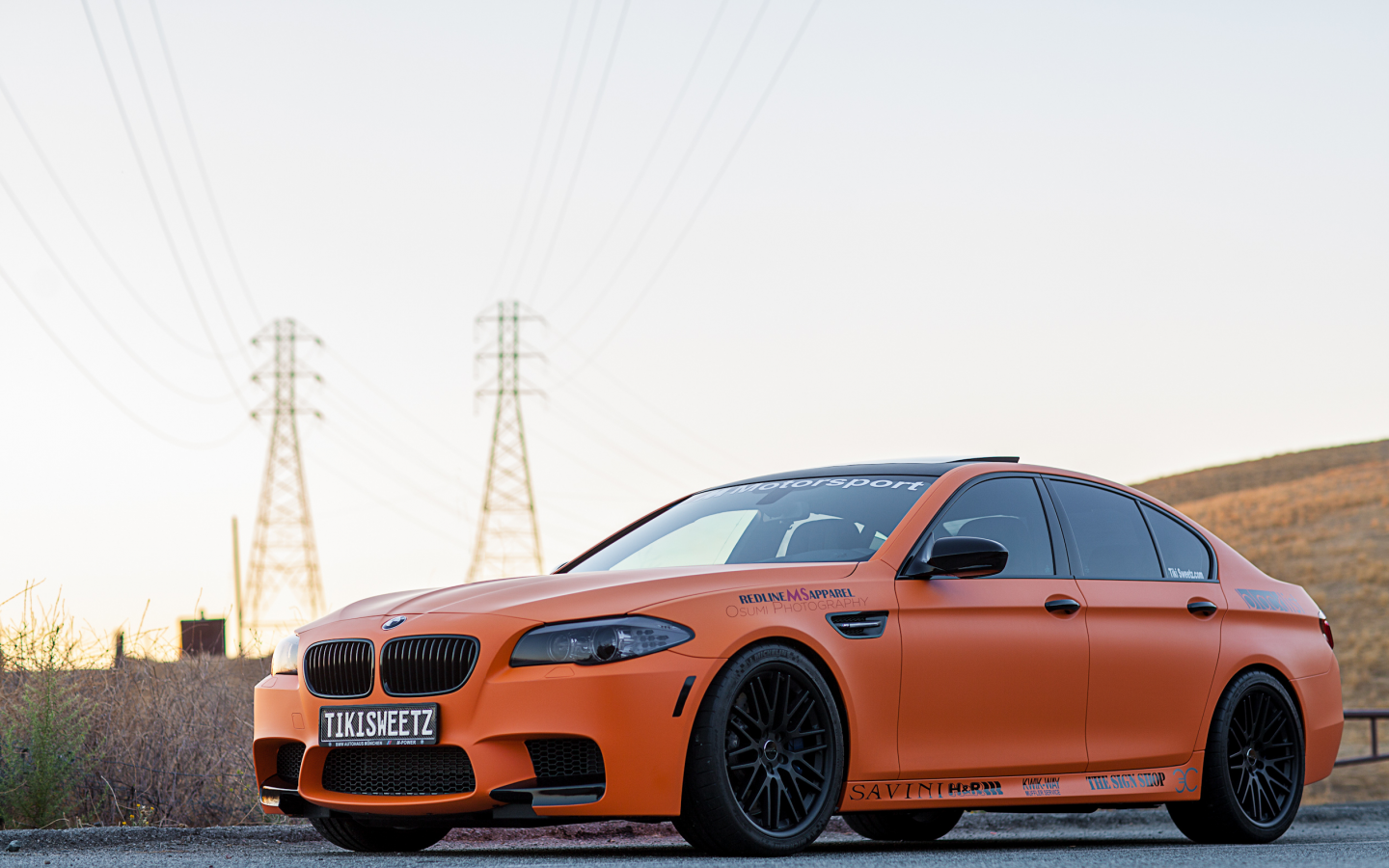 bmw, m5, бмв, matte orange, оранжевый матовый, f10, вид спереди