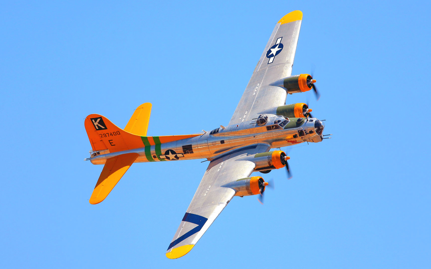 полет, небо, боинг, бомбардировщик, b-17, самолет, цвет