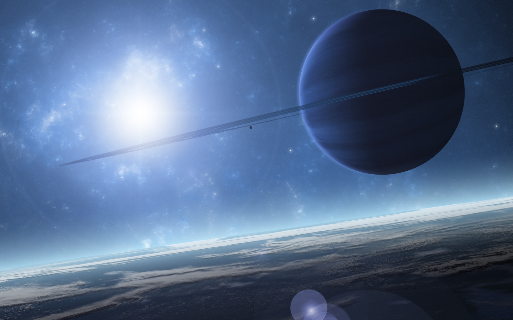 planet, light, atmosphere, space, blue, sci fi
