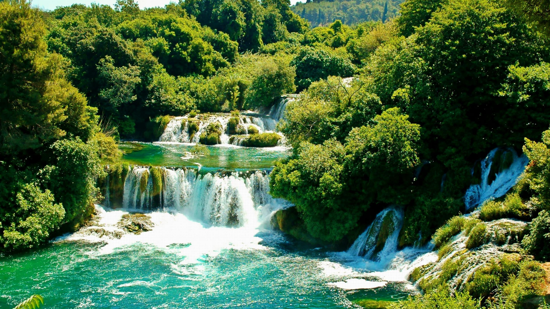 деревья, водопад, зелень, хорватия, croatia, krka national park