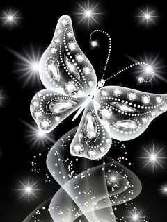sparkle, white, бабочка, abstract, butterfly, diamonds, неоновая, glow, neon, jem