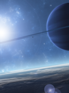 planet, light, atmosphere, space, blue, sci fi