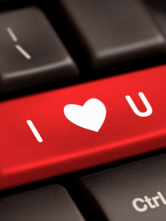 клавиатура, красный, сердечко, настроения, сердце