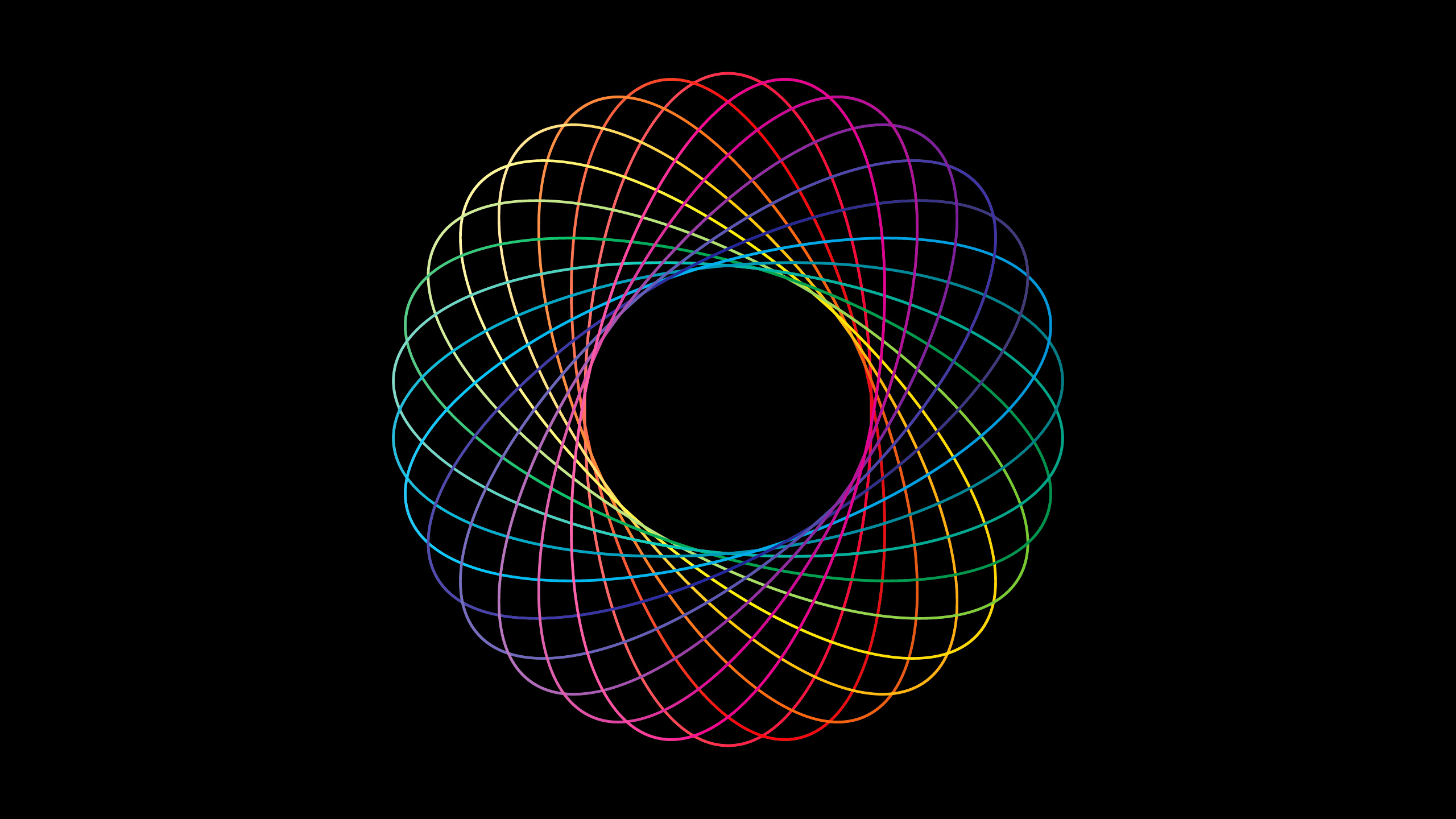 линии, радуга, кольцо, объем, цвет, круг, абстракция