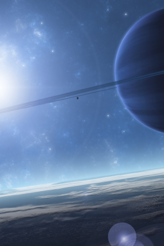 planet, light, atmosphere, space, blue, sci fi