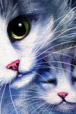 Животное, друг, кошка, котик, котёнок, глаза, взгляд, ласка, рисунок.