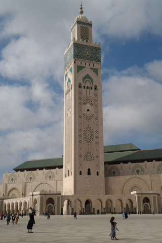 Великая мечеть Хасана II, Касабланка, Марокко, мечеть, минарет, религия, небо