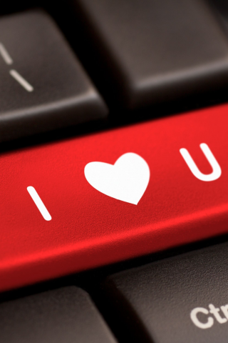 клавиатура, красный, сердечко, настроения, сердце