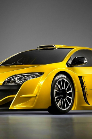 спорткар, желтый, Renault