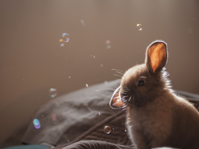 пузыри, крольчонок, серый. мыльные