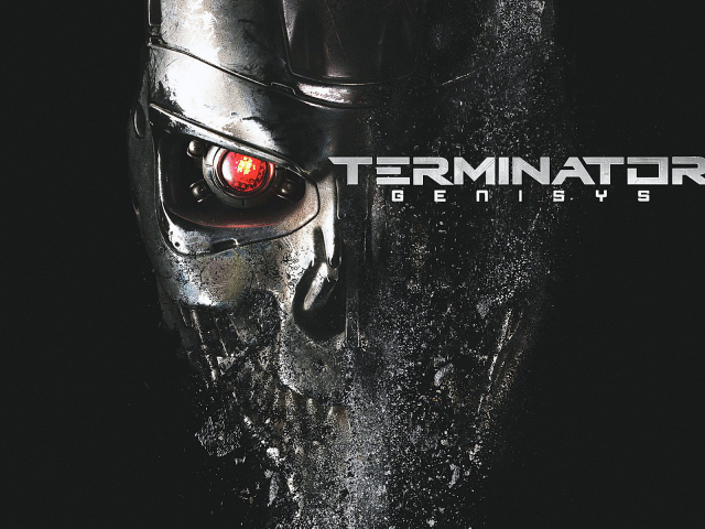 Рисунок, афиша, фильм, робот, глаз, Terminator Genisys