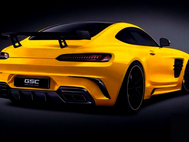 спорткар, желтый, Mercedes amg gt