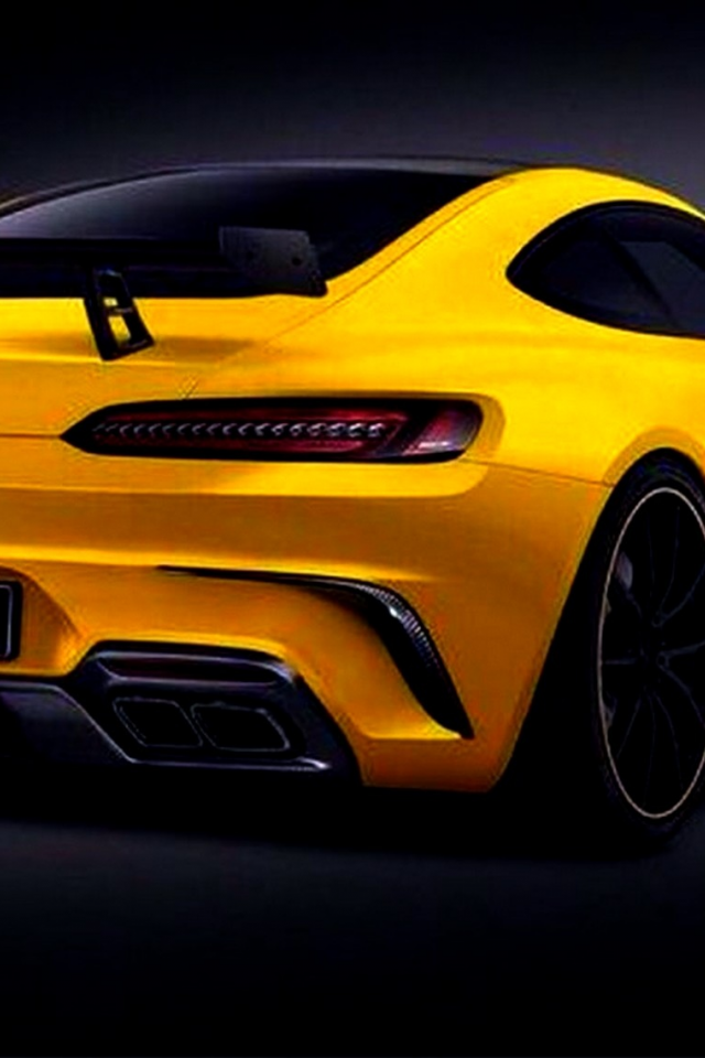 спорткар, желтый, Mercedes amg gt