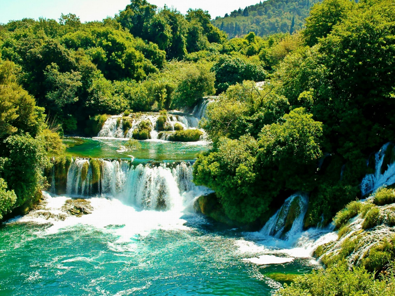 деревья, водопад, зелень, хорватия, croatia, krka national park