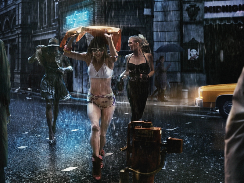 улица, дождь
