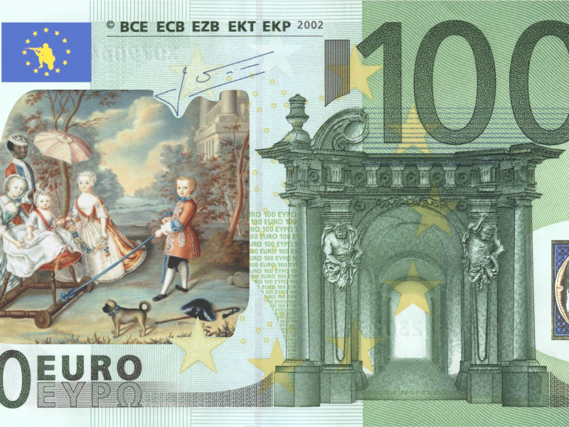 евро, деньги, европа, прикол, юмор, 100 евро, ес, германия, деньга, банкноты, банкнота, купюра, money, geld, карикатура, политика, финансы, банк, банки, власть, общество, граф, князь