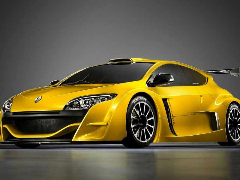 спорткар, желтый, Renault