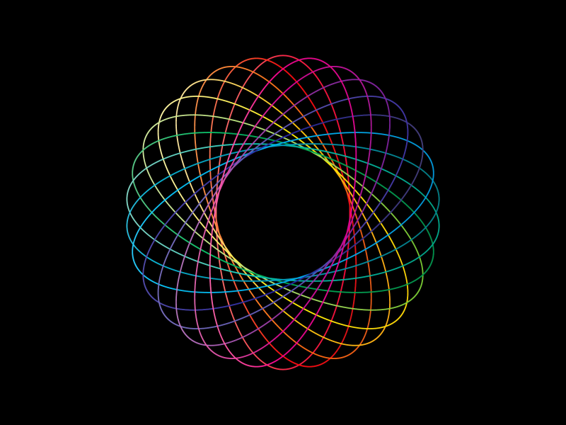 линии, радуга, кольцо, объем, цвет, круг, абстракция
