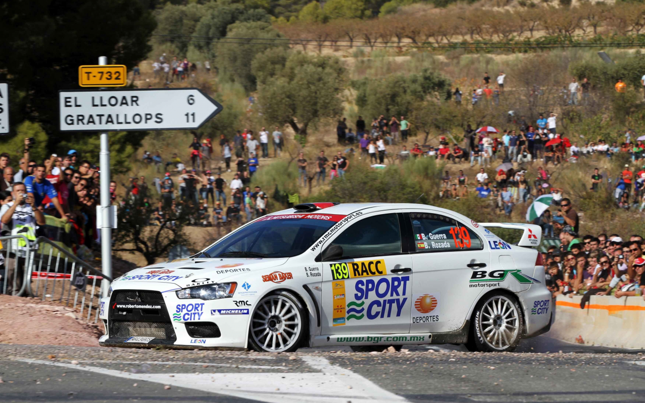 benito guerra, rally, lancer, 139, фаны, люди, белый, mitsubishi, поворот