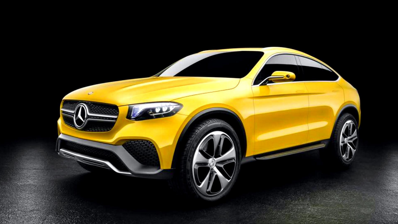 кроссовер, желтый, Mercedes benz glc coupe