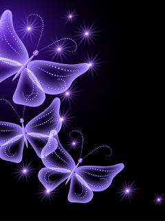 abstract, glow, неоновые, neon, бабочки, butterflies, sparkle, purple