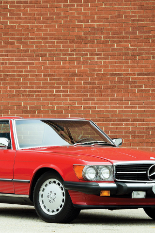 Стена, кирпич, авто, Mersedes Benz, красный.