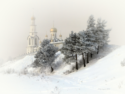 церковь, сургут, зима, храм