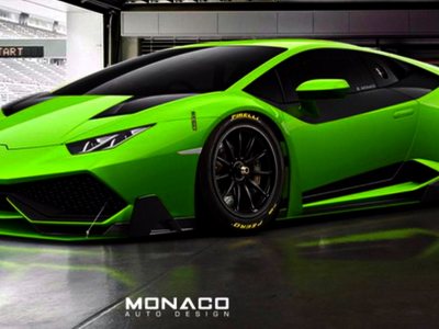 спорткар, зелёный, Lamborghini-Huracan