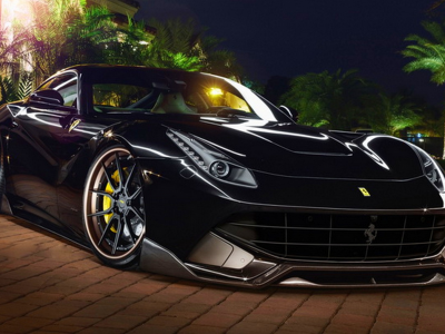 спорткар, черный, Ferrari